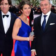 Stephen Mangan, Tamsin Greig and Matt Le Blanc at the Arqiva British Academy Television Awards BAFTA in London on May 12th, 2013. (Photo by Jon Furniss/Invision/AP)