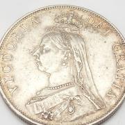 A Queen Victoria double florin at Woodbridge Antiques Centre. It was nicknamed Barmaid's Grief. Image: Natalie Smith