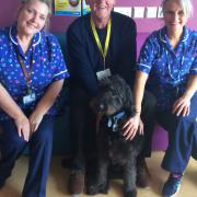John and Otis with team members at the Furness General children's ward