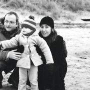 Carl, Vikki and Romy at Holkham beach