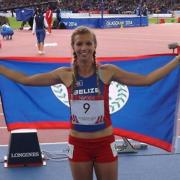 Katy Sealy competing for Belize at the Commonwealth Games