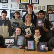 The attached photograph shows Hopwood Hall College graphic design students with their flyers.  From left to right, very back row: Michael Butterworth.  Second row: Zoe Freeman, Martyn Turner (Pacific Night Club), Pawel Tracz, Adam Haisler, Sharon