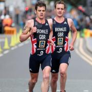 Yorkshire's famous Brownlee brothers at ITU World Triathlon Championships, Leeds. (c) Ian Wray / Alamy Stock Photo