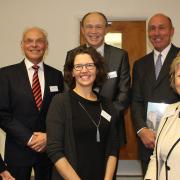 Speakers including Old Pocklingtonian Martin St Quinton (back row, far right) at the launch of the Pocklington School Foundation Careers and Business Network