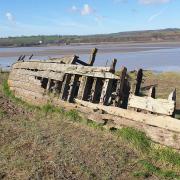 Purton hulks, keeping the river away from the canal