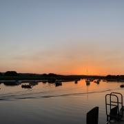 A sunset scene at Topsham on the River Exe