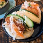 Coconut crusted tofu bao at the Tipsy Vegan, Norwich