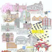 Famous landmarks of Manchester by Cathy Mulhern