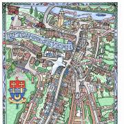Upton upon Severn, Worcestershire, illustrated map, by Katie B Morgan