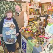 Pam and Keith Duncan in their shop museum in the village of Honing