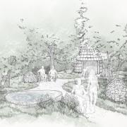 A visual for Horatio's Garden at Chelsea Flower Show 2023 designed by Charlotte Harris and Hugo Bugg of Harris Bugg Studio. (c) Harris Bugg Studio