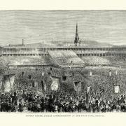 How it once looked: A vintage engraving of the Sunday School Jubilee Commemoration at the Piece Hall, Halifax. From The Graphic,1871. Getty