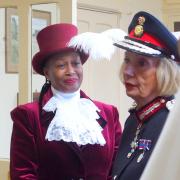 Theresa with friend and former High Sheriff (now Lord Lieutenant of Derbyshire) Liz Fothergill (Indigo Drum Communications)