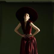 Alexandra Novacki's designs accentuate hips and shoulder, offering a fierce silhouette