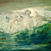 Foam Horses inspired by watching the sea off the coast of Bournemouth and Poole (c) David Messum Fine Art Ltd. (Photo: Russell Cotes Art Gallery & Museum)