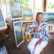 Artist Shirley Carnt in her studio at Thornham. Picture: Denise Bradley