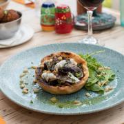 Wild mushroom puff pastry tart with feta at the Dolphin in Thorpeness.  Photo: Charlotte Bond
