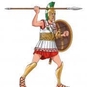 Groovy Greek soldier from the Horrible Histories series. (Illustration: Martin Brown)