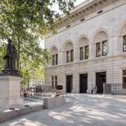 The new forecourt at The National Portrait Gallery in London