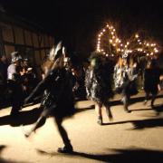 Wassailing at The Fleece Inn, Bretforton, Worcestershire: 'The idea is to wake up the tree spirits and frighten off the demons' Photo: Candia McKormack