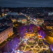 Harrogate is a full of festive cheer this month - an aerial image of Crescent Gardens. (c) Richard Maude