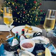 English sparkling wine, oysters and Coronation vol au vents fit for a king.