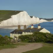 The iconic view of the Coastguard Cottages and Seven Sisters.