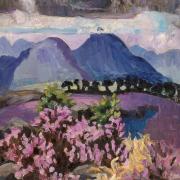 Landscape With Blue Mountain by Lucy Harwood