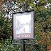 Tarporley's new village sign.