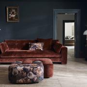 Ted Baker Brompton Chenille Regent Grande Sofa, Burgundy, £1,799 DFS