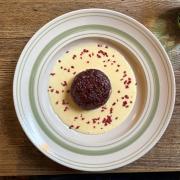 Raspberry steamed sponge with creme anglaise for a real taste of nostaglia Photo Emma Dance