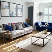 A pop of colour in this living room