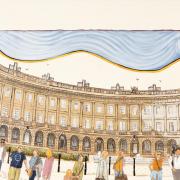 Buxton Crescent (traditional egg tempera) by Sue Prince