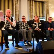 (L-R) Music journalist Colin Hall, Richard Hawley, Toby Lee and Chris Difford at the launch event