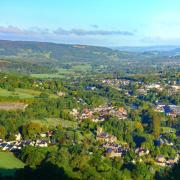Looking down on Derbyshire’s county town from Riber