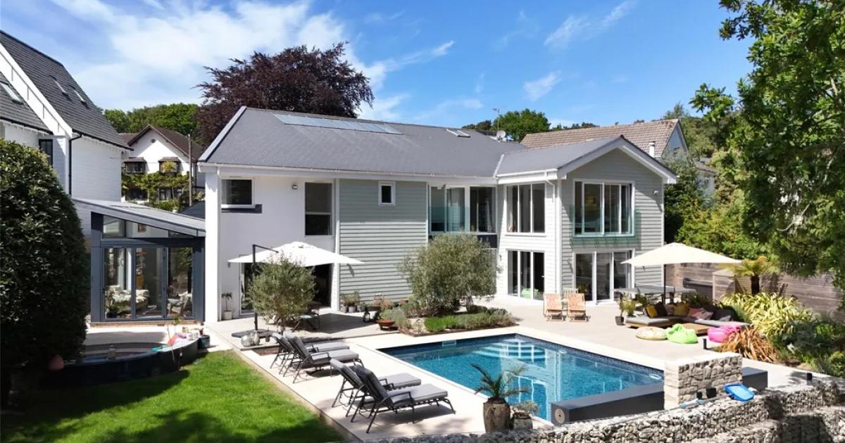 Six-bedroom detached house with a swimming pool in Poole on the market at £3m