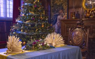 Decadent Christmas decorations at Rudyard Kipling's property Bateman's in Sussex