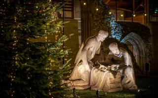 The outdoor Nativity scene at Norwich Cathedral. Picture: Bill Smith/Norwich Cathedral