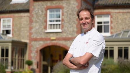 Michelin-starred chef Galton Blackiston at Morston Hall, which has now held a star for 25 years