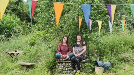Shona Sundhari and Amy Woods have created Soil to Soul, a nature based community project at Marlpit Community Garden.Photo: Sonya Duncan
