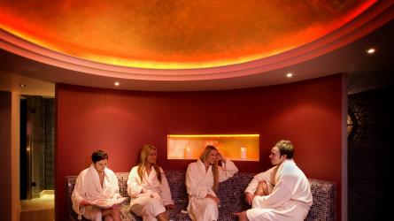 ladies chatting in a spa room