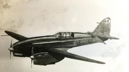 A sketch of Black Magic in flight, one of the iconic 'Comets' Photo: Charles M. Daniels Collection