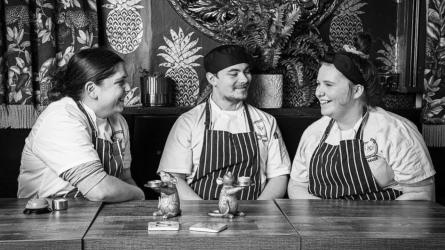 Jake Swain (centre) with some of The Station Kitchen team. (Photo: Supplied by The Station Kitchen)
