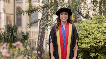 An honary degree from her alma mater, Canterbury Christ Church University, for hockey star Grace Balsdon -credit CCCU