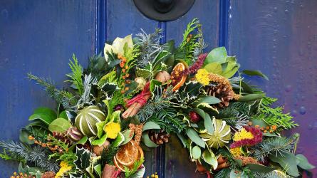 A Christmas wreath by the Parsons Wreath Company. Photo: Denise Bradley