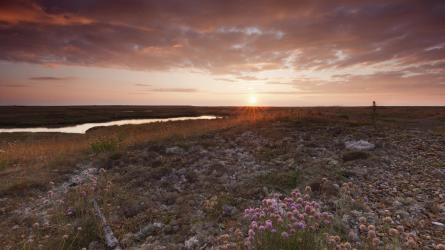 Sunset over Orford Ness shows it in all its remote beauty. Photo: Justin Minns