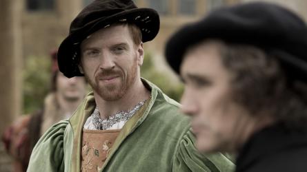 Damian Lewis as King Henry VIII (left) and Mark Rylance as Thomas Cromwell in Wolf Hall: The Mirror and the Light