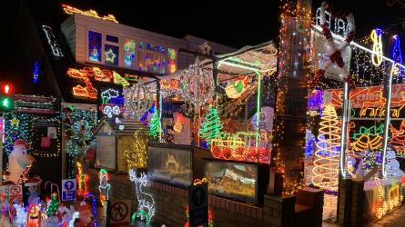The Christmas displays at the Pulis family home in Hemel Hempstead