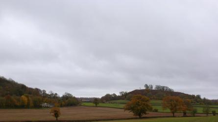 Downham Hill (on right) standing apart from the escarpment (c) Anthony Nanson