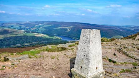 Trig points, such as here at Win Hill, are a welcome sight for walkers